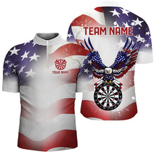 Load image into Gallery viewer, Personalized American Flag Eagle Darts Shirts For Men Custom Pride Patriotic Dart Jerseys TDM2665