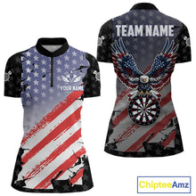 Load image into Gallery viewer, Personalized American Flag Eagle Darts Shirt For Women Custom Patriotic Darts Team Jersey Team  TDM5149