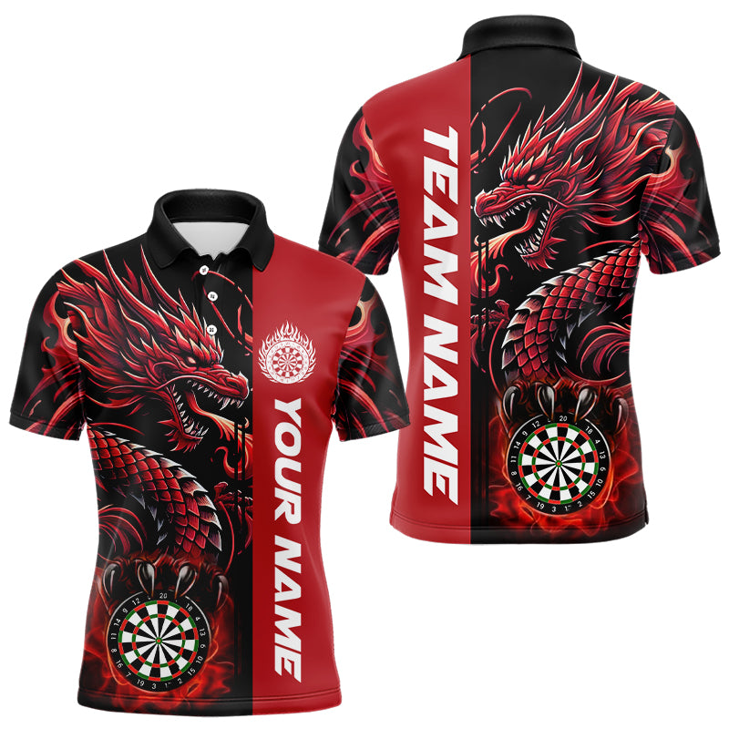 Custom Dragon Dart Shirts For Men, Personalized 3D Dart League Uniform Best Dart Jerseys |Red TDM3136