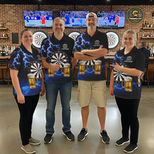 Load image into Gallery viewer, Blue Funny Beer Darts Shirt For Women Custom Lightning Darts Jersey Team Polo &amp; 1/4 Zip TDM5858
