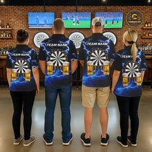 Load image into Gallery viewer, Blue Funny Beer Darts Shirt For Women Custom Lightning Darts Jersey Team Polo &amp; 1/4 Zip TDM5858