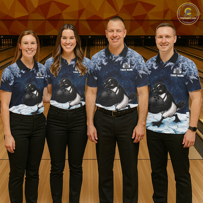 Funny Great Auk Icy Bowling Ball Shirts For Women Custom Snowflake Bowling Jersey, Gift For Bowlers NYN3172