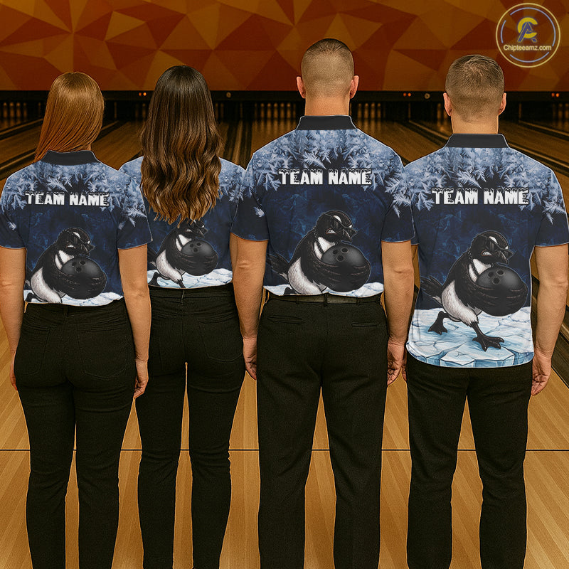 Funny Great Auk Icy Bowling Ball Shirts For Women Custom Snowflake Bowling Jersey, Gift For Bowlers NYN3172