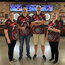 Load image into Gallery viewer, Red Grim Reaper Skull Thunder Lightning Darts Shirt For Women Custom Darts Jersey Team Polo &amp; 1/4 Zip TDM6467