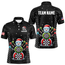 Load image into Gallery viewer, Custom Galaxy Funny Snow Darts Board Christmas Dart Shirts For Men, Santa Xmas Black Dart Jersey TDM3142