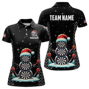 Custom Galaxy Funny Snow Darts Board Christmas Dart Shirts For Women, Xmas Black Dart Jersey Gifts TDM3143