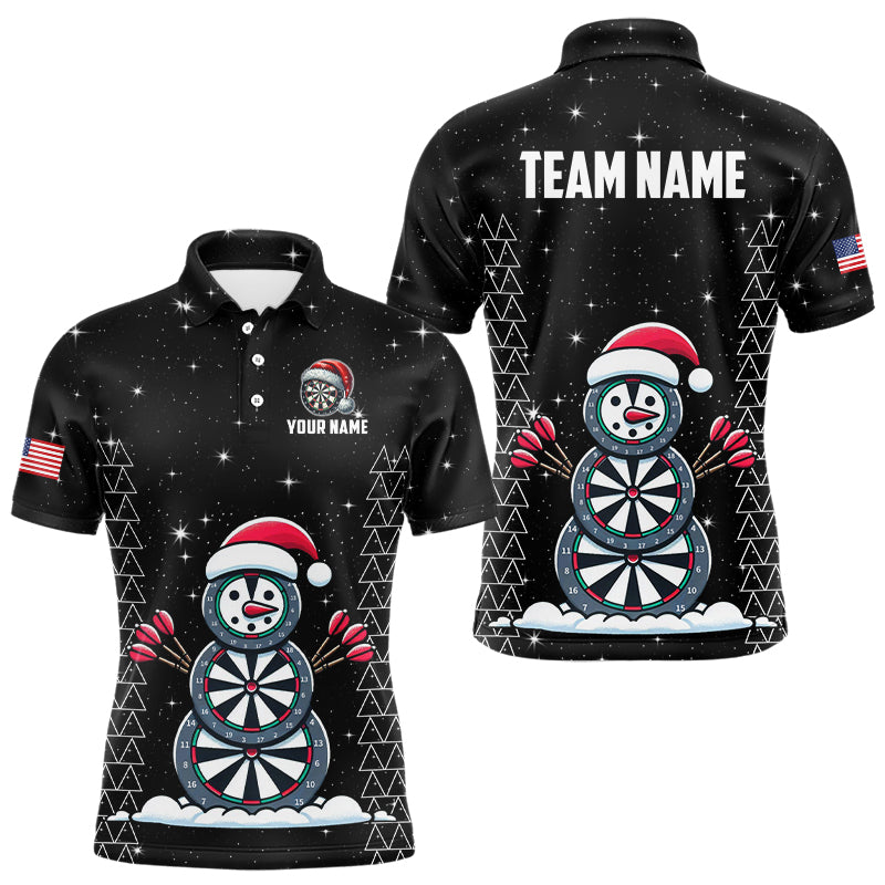 Custom Galaxy Funny Snow Darts Board Christmas Dart Shirts For Men, Xmas Black Dart Jersey Gifts TDM3144