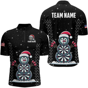 Custom Galaxy Funny Snow Darts Board Christmas Dart Shirts For Men, Xmas Black Dart Jersey Gifts TDM3144