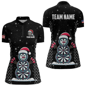 Custom Galaxy Funny Snow Darts Board Christmas Dart Shirts For Women, Xmas Black Dart Jersey Gifts TDM3144