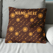 Load image into Gallery viewer, Personalized Archery Arrows Pattern Pillow Best Custom Pillow For Archer TDM0870