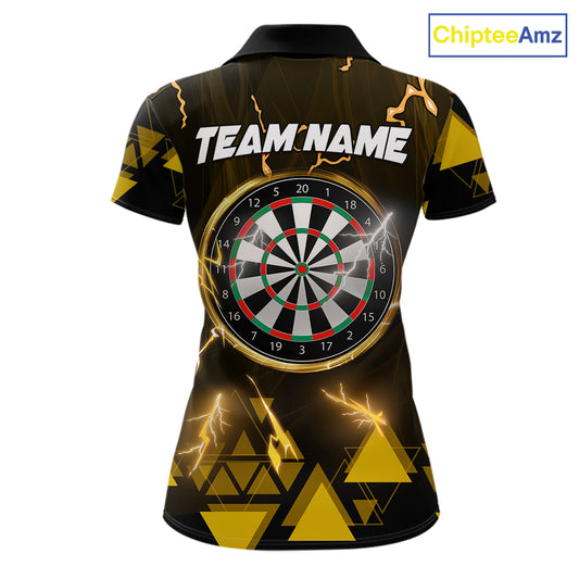 Yellow Darts Arrow Thunder Lightning Dart Shirts For Women Custom Dart Team Jerseys Polo & 1/4 Zip TDM5866
