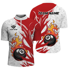 Load image into Gallery viewer, Personalized 8 Ball Pool Rot Fire Funny Billiard Shirts For Men, Billiard Pool Team Jerseys |Red TDM2912