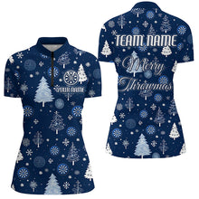 Load image into Gallery viewer, Personalized Blue Funny Christmas Tree Dart Shirts For Women Custom Christmas Dart Jerseys Dart Gift TDM2916