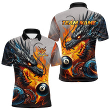 Load image into Gallery viewer, Personalized 8 Ball Pool Fire Flame Dragon Billiard Shirts For Men Team League Billiard Jerseys TDM3154
