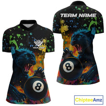 Load image into Gallery viewer, Personalized Colorful Splash Panther Billiard Shirt For Women Custom Funny 8 Ball Pool Team Jersey TDM5380