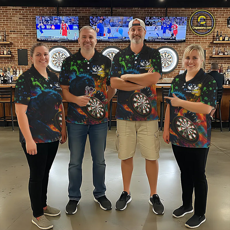 Personalized Colorful Splash Panther Darts Shirt For Women Custom Darts Jersey Team Polo & 1/4 Zip TDM5382