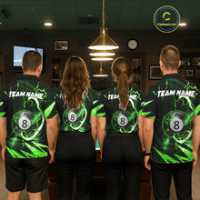 Load image into Gallery viewer, Personalized Green 8 Ball Pool Billiard Shirts For Men Custom Thunder Lightning Pool Jerseys TDM5877