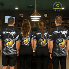 Load image into Gallery viewer, Personalized White Black 8 Ball 9 Ball Yin-Yang Billiard Shirt For Men, Lightning Pool Team Jersey TDM5879