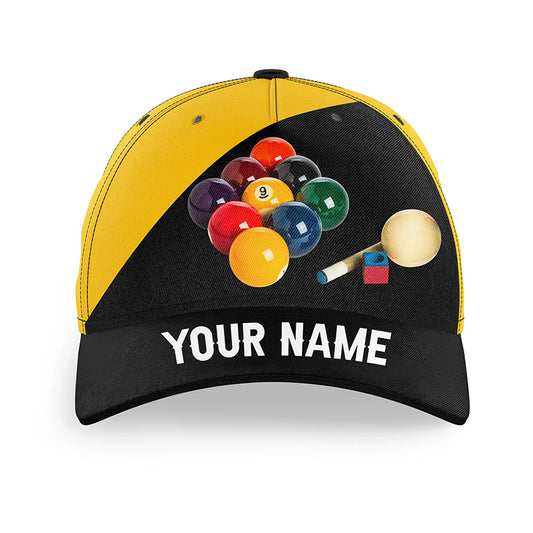 Personalized 9 Ball Pool Billiards Hats Custom Name 3D Billiard Classic Caps For Pool Player TDM1061
