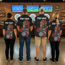 Load image into Gallery viewer, Personalized Colorful Sugar Skull Darts Shirt For Women Custom Darts Jersey Team Polo &amp; Quarter Zip TDM6264