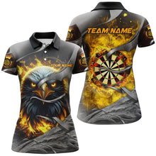 Load image into Gallery viewer, Darts Board Fire Custom Eagle Dart Shirts For Women, 3D Printed Dart League Team Jerseys |Yellow TDM2933