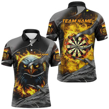 Load image into Gallery viewer, Darts Board Fire Custom Eagle Dart Shirts For Men, 3D Printed Dart League Team Jerseys |Yellow TDM2933