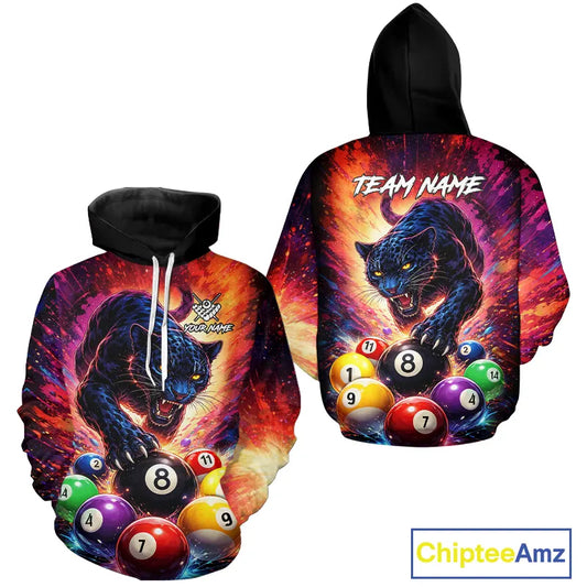 Colorful Pool Balls Panther Billiard Hoodie Custom 8 Ball Hoodie Team Jersey For Men And Women TDM5669
