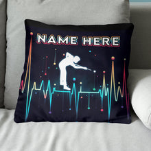 Load image into Gallery viewer, Funny Colorful Heartbeat Billiard Player Throw Pillow Custom Pool Throw Pillow TDM0893