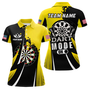 Personalized Yellow Dart Mode On Women Darts Polo & Quarter-Zip Shirt Custom Darts Jersey Team Shirts TDM1654