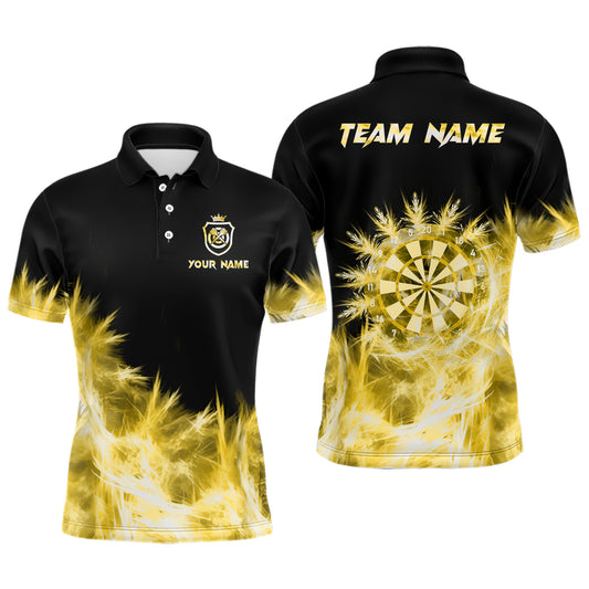 Icy Yellow Light Mens Darts Polo & Quarter Zip Shirts Custom Dart Shirts For Team Darts Jerseys TDM3181