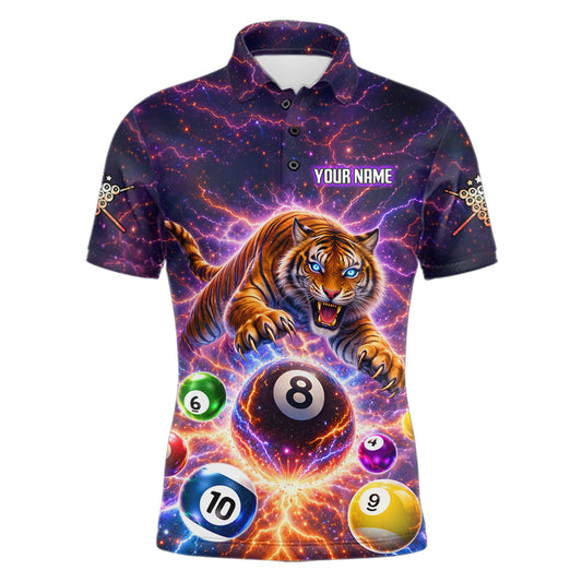 Colorful Billiard Balls Tiger Pool Shirt For Men Custom Thunder Lighting Billiard Team Jersey TDM5685