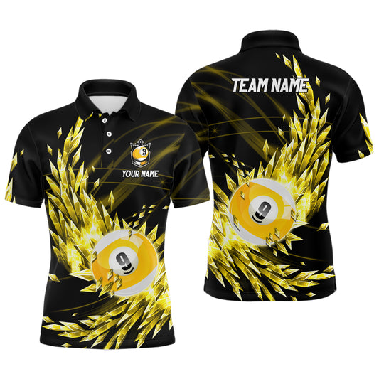 3D Yellow Frozen Ice Men Billiard Shirts Personalized 9 Ball Pool Billiard Attire Jerseys TDM1774