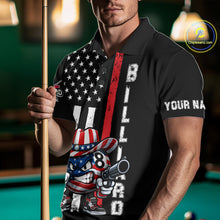 Load image into Gallery viewer, Funny 8 Ball US Flag Billiard Shirt For Men Custom Patriotic Pool Team Jersey Polo &amp; 1/4 Zip TDM6048