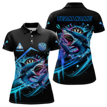 Load image into Gallery viewer, Personalized Blue 3D Darts Board And Shark Women Dart Polo &amp; 1/4 Zip Shirts, Funny Dart Jersey Outfit TDM2957