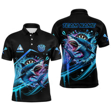 Load image into Gallery viewer, Personalized Blue 3D Darts Board And Shark Men Dart Polo &amp; 1/4 Zip Shirts, Funny Dart Jersey Outfit TDM2957