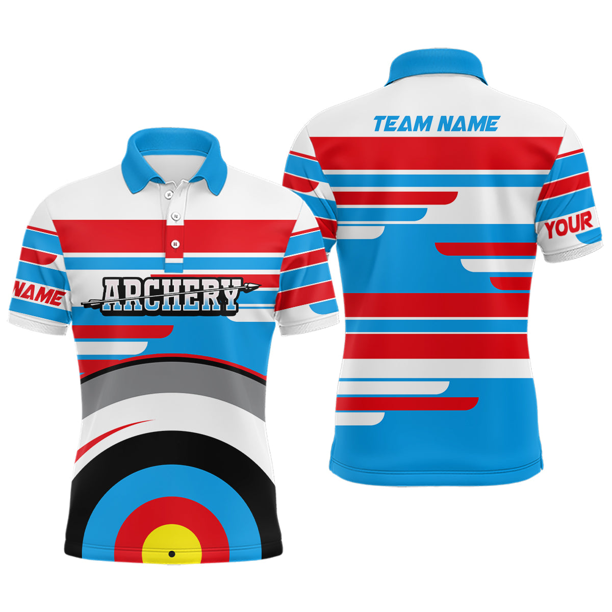 Personalized Archery 3d Targets Polo Shirts For Men Custom Unique Archery Game Shirts For Team TDM0554