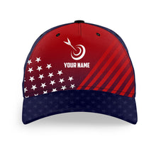 Load image into Gallery viewer, Personalized Patriotic US Flag Archery Caps Hats, Custom Adjustable 3D Printed Archery Baseball Hats For Player TDM0723