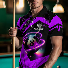 Load image into Gallery viewer, Purple 8 Ball Pool Billiard Jersey For Men Custom Billiard Polo Shirts Team League Billiard Shirts TDM1448