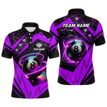 Load image into Gallery viewer, Purple 8 Ball Pool Billiard Jersey For Men Custom Billiard Polo Shirts Team League Billiard Shirts TDM1448