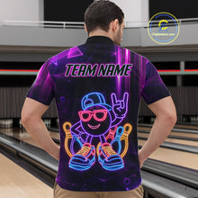 Load image into Gallery viewer, Funny Neon Bowling Ball Polo &amp; Quarter Zip Shirt For Men Custom Bowling League Team Jersey TDM6520