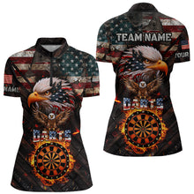 Load image into Gallery viewer, American Flag 3D Dartboard Fire Flame Custom Eagle Darts Shirt For Women, Patriotic Darts Team Jersey TDM1828
