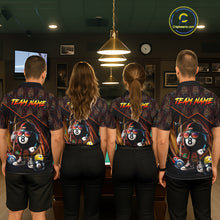 Load image into Gallery viewer, Orange Funny 8 Ball Pool Billiard Shirt For Women Custom Flame Billiard Team Jersey Polo &amp; 1/4 Zip TDM6347
