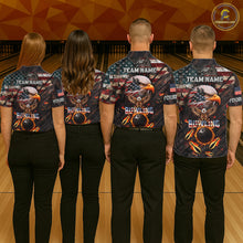 Load image into Gallery viewer, Vintage American Flag Bowling Shirt For Women Custom Eagle Bowling Team Jersey Polo &amp; 1/4 Zip TDM6107