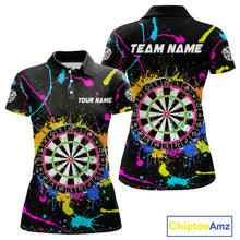 Load image into Gallery viewer, Funny Colorful Paint Darts Jersey For Women Custom Polo &amp; Quarter Zip Darts Team Shirts Outfit TDM4602
