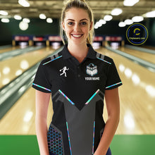 Load image into Gallery viewer, Personalized Holographic Bowling Jersey For Women Custom Bowling Team Shirts Polo &amp; Quarter Zip TDM6118