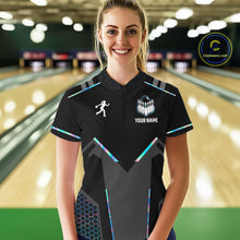 Load image into Gallery viewer, Personalized Holographic Bowling Jersey For Women Custom Bowling Team Shirts Polo &amp; Quarter Zip TDM6118