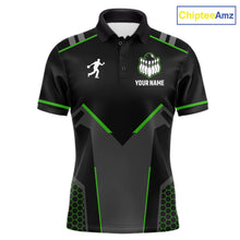 Load image into Gallery viewer, Personalized Bowling Jersey For Men, Custom Black And Green Bowling Team Shirt Polo &amp; 1/4 Zip TDM6546
