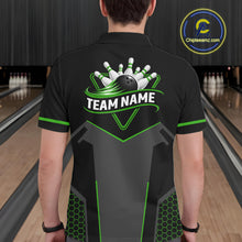 Load image into Gallery viewer, Personalized Bowling Jersey For Men, Custom Black And Green Bowling Team Shirt Polo &amp; 1/4 Zip TDM6546
