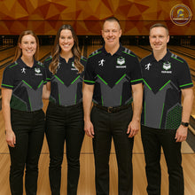 Load image into Gallery viewer, Personalized Bowling Jersey For Men, Custom Black And Green Bowling Team Shirt Polo &amp; 1/4 Zip TDM6546