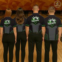 Load image into Gallery viewer, Personalized Bowling Jersey For Men, Custom Black And Green Bowling Team Shirt Polo &amp; 1/4 Zip TDM6546